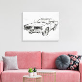 Klassische Automobilskizze IV Leinwanddruck (Insitu (Wohnzimmer))