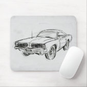 Klassische Automobilskizze IV Mousepad (Mit Mouse)