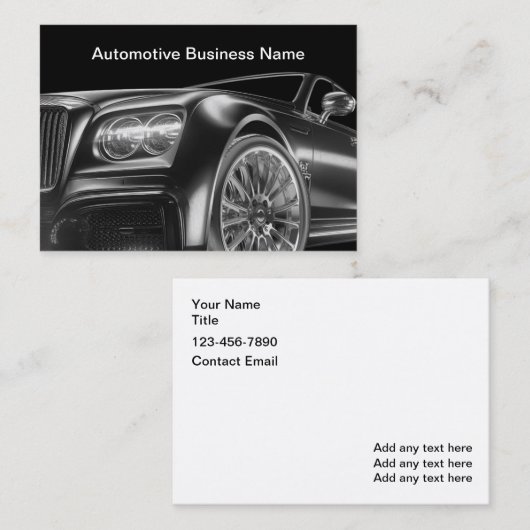 Klassische Automotive Luxury Business Cards Visitenkarte (Vorne/Hinten)