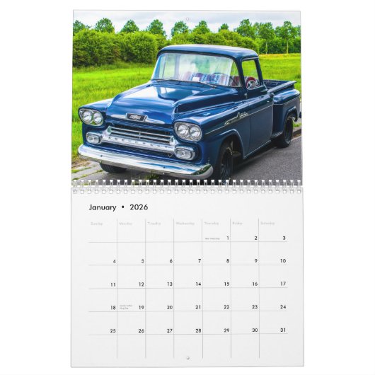 Klassische Autos 2026 - Kalender (Jan 2026)