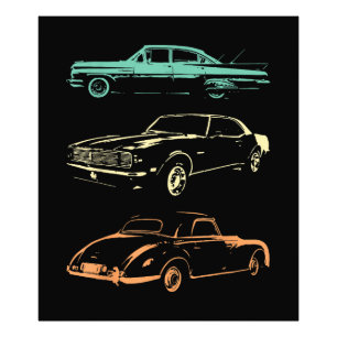 Klassische Autos - 80er & 90er Grafik Retro Fotodruck