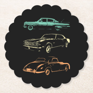 Klassische Autos - 80er & 90er Grafik Retro Untersetzer