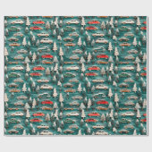 Klassische Autos auf festem Verpackungspapier Geschenkpapier (Flach)