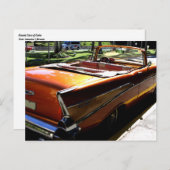 Klassische Autos aus Kuba, Cool Orange Cabrio Postkarte (Vorne/Hinten)