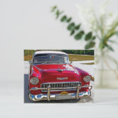 Klassische Autos aus Kuba, Kirsche, Rot und Chrome Postkarte (Stehend Vorderseite)