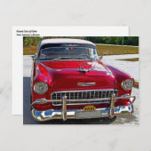 Klassische Autos aus Kuba, Kirsche, Rot und Chrome Postkarte (Vorne/Hinten)