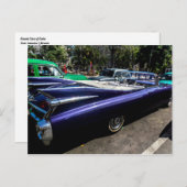Klassische Autos aus Kuba - Lila Postkarte (Vorne/Hinten)