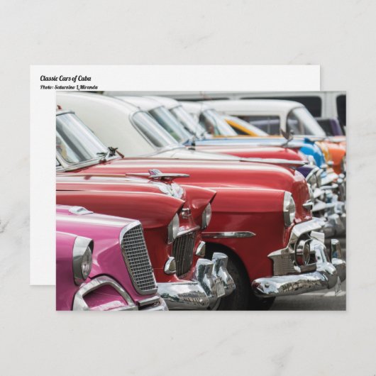 Klassische Autos aus Kuba Roter Reihe Postkarte (Vorne/Hinten)