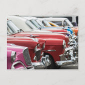 Klassische Autos aus Kuba Roter Reihe Postkarte (Vorderseite)