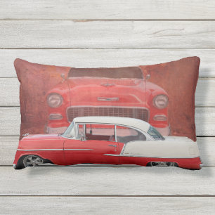 Klassische Autos Chevy Bel Air Dodge Rot Weiß Vint Kissen Für Draußen