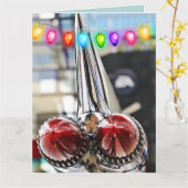 KLASSISCHE AUTOS FINS CADDY CHRISTMAS CARDS KARTE (Gelbe Blume)