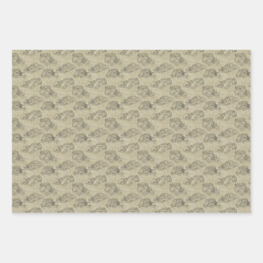 Klassische Autos Geschenkpapier Set (Vorderseite 3)