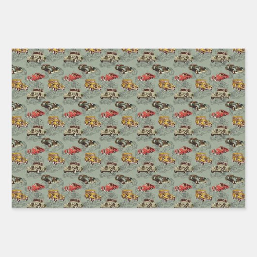 Klassische Autos Geschenkpapier Set (Vorderseite 2)