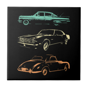 Klassische Autos - Grafik-Retro der 80er & 90er Fliese