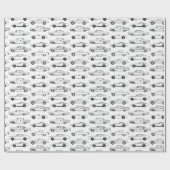 Klassische Autos in schwarzem Design Geschenkpapier (Flach)