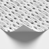 Klassische Autos in schwarzem Design Geschenkpapier (Ecke)
