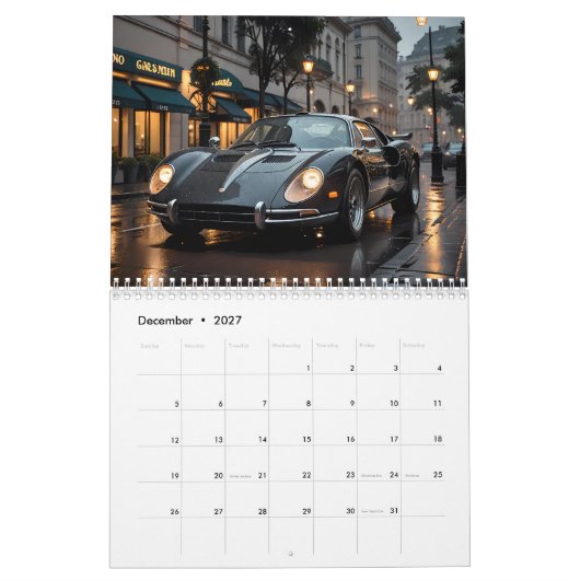 Klassische Autos Kalender (Dez 2027)