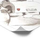 Klassische Autos, LKWs, Fahrräder, Rods Stift Art Poster (Ecke)