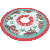 Klassische Autos Polyester Weihnachtsbaumdecke (Schrägansicht)