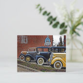 Klassische Autos Postkarte (Stehend Vorderseite)