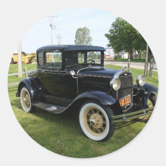 Klassische Autos Runder Aufkleber (Vorderseite)