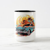 Klassische Autos Zweifarbige Tasse (Mittel)
