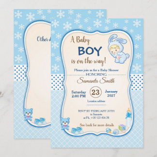 Klassische Baby Shower Einladung für Hasen