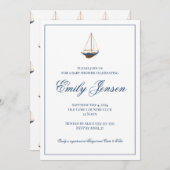 Klassische Babydusche für Nautical Sailboat Einladung (Vorne/Hinten)