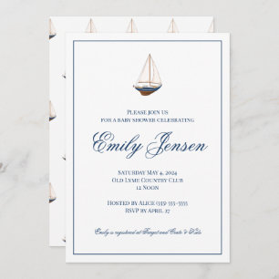 Klassische Babydusche für Nautical Sailboat Einladung