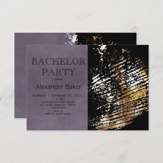 Klassische Bachelor Party Einladung. Einladung (Vorne/Hinten)