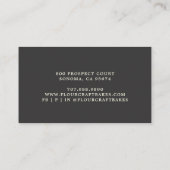 Klassische Baker's Logo Black Business Card Visitenkarte (Rückseite)