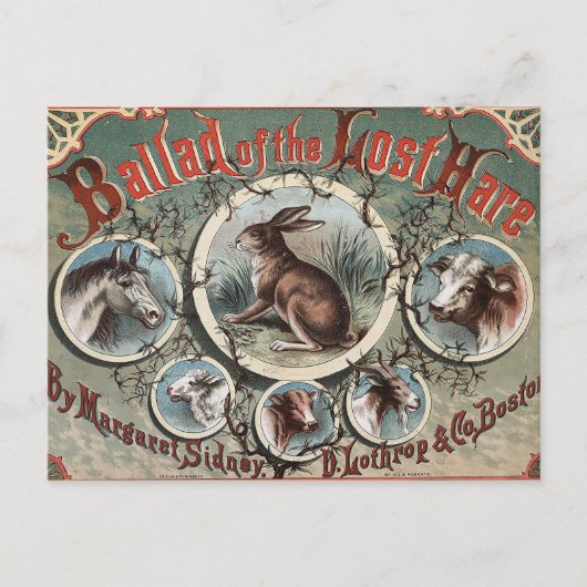 Klassische Ballade der verlorenen Hare Postkarte (Vorderseite)