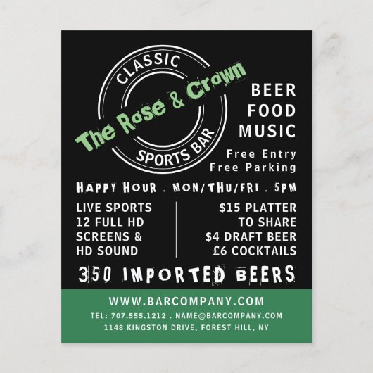 Klassische Bar-Logos, Pub/Brauerei Flyer (Vorne)