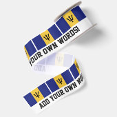 Klassische Barbados-Flagge Satinband (Rückseite)