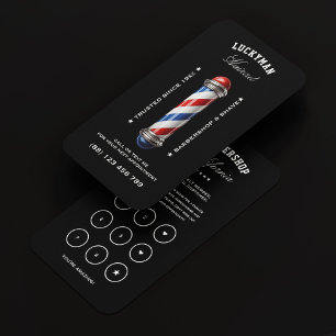 Klassische Barber Pole Red White Blue Loyalty Card Visitenkarte