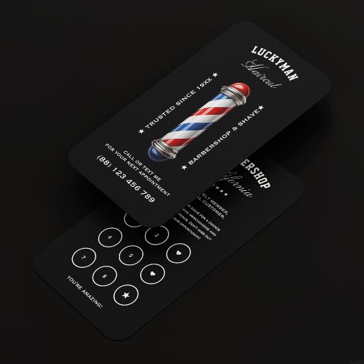 Klassische Barber Pole Red White Blue Loyalty Card Visitenkarte