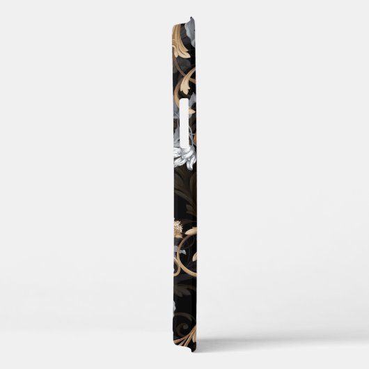 Klassische barocke Blume: schwarzer Hintergrund. Case-Mate iPhone Hülle (Rückseite / Rechts)