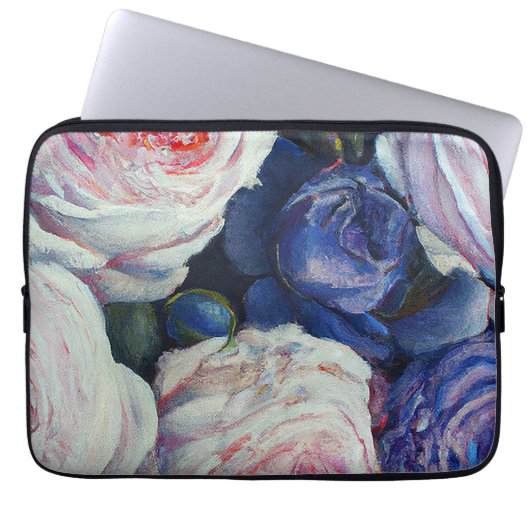 Klassische barocke Rose Blumendesign Laptopschutzhülle (Vorderseite)