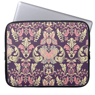 Klassische barocke, Vintage Tapete mit Blumen. Laptopschutzhülle