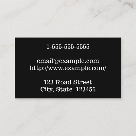 Klassische Barrister auf der juristischen Visitenk Visitenkarte (Rückseite)