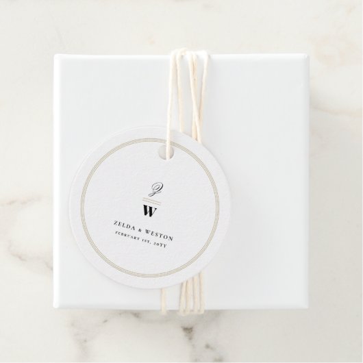 Klassische Bars Doppelmonogramm Modernes Foto Hoch Geschenkanhänger (Beispiel)