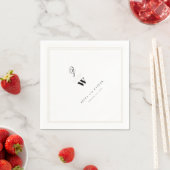 Klassische Bars Doppelmonogramm Modernes Hochzeits Serviette (Beispiel)