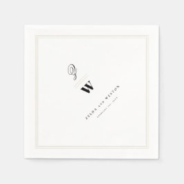 Klassische Bars Doppelmonogramm Modernes Hochzeits Serviette