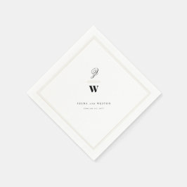 Klassische Bars Doppelmonogramm Modernes Hochzeits Serviette