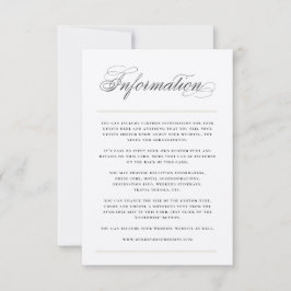 Klassische Bars-Informationen Hochzeitkarte Einladung