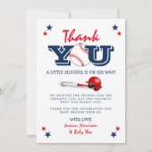 Klassische Baseball-Baby-Dusche Dankeskarte (Vorderseite)