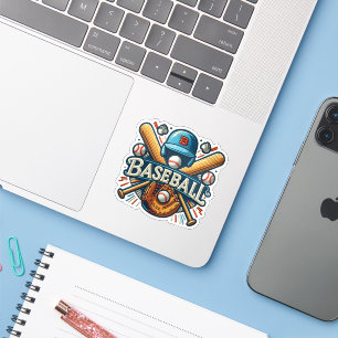 Klassische Baseball Essentials / Stilvolle Retro L Aufkleber