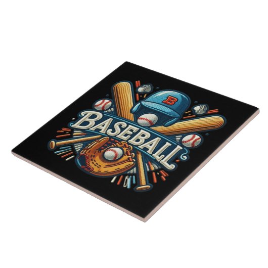 Klassische Baseball Essentials / Stilvolle Retro L Fliese (Seite)