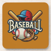 Klassische Baseball Essentials / Stilvolle Retro L Getränkeuntersetzer (Vorderseite)