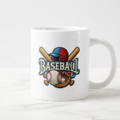 Klassische Baseball Essentials / Stilvolle Retro L Jumbo-Tasse (Rechts)